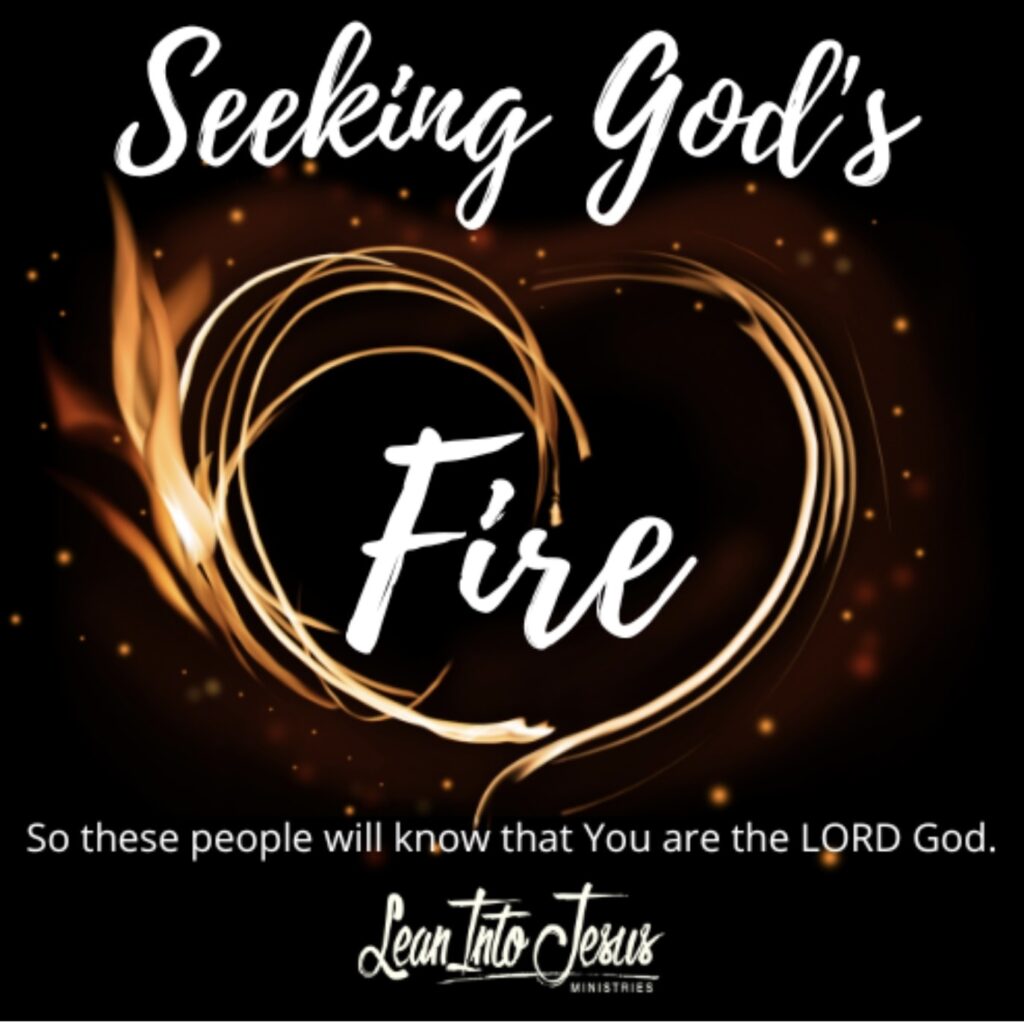 Text graphic about seeking God's fire.